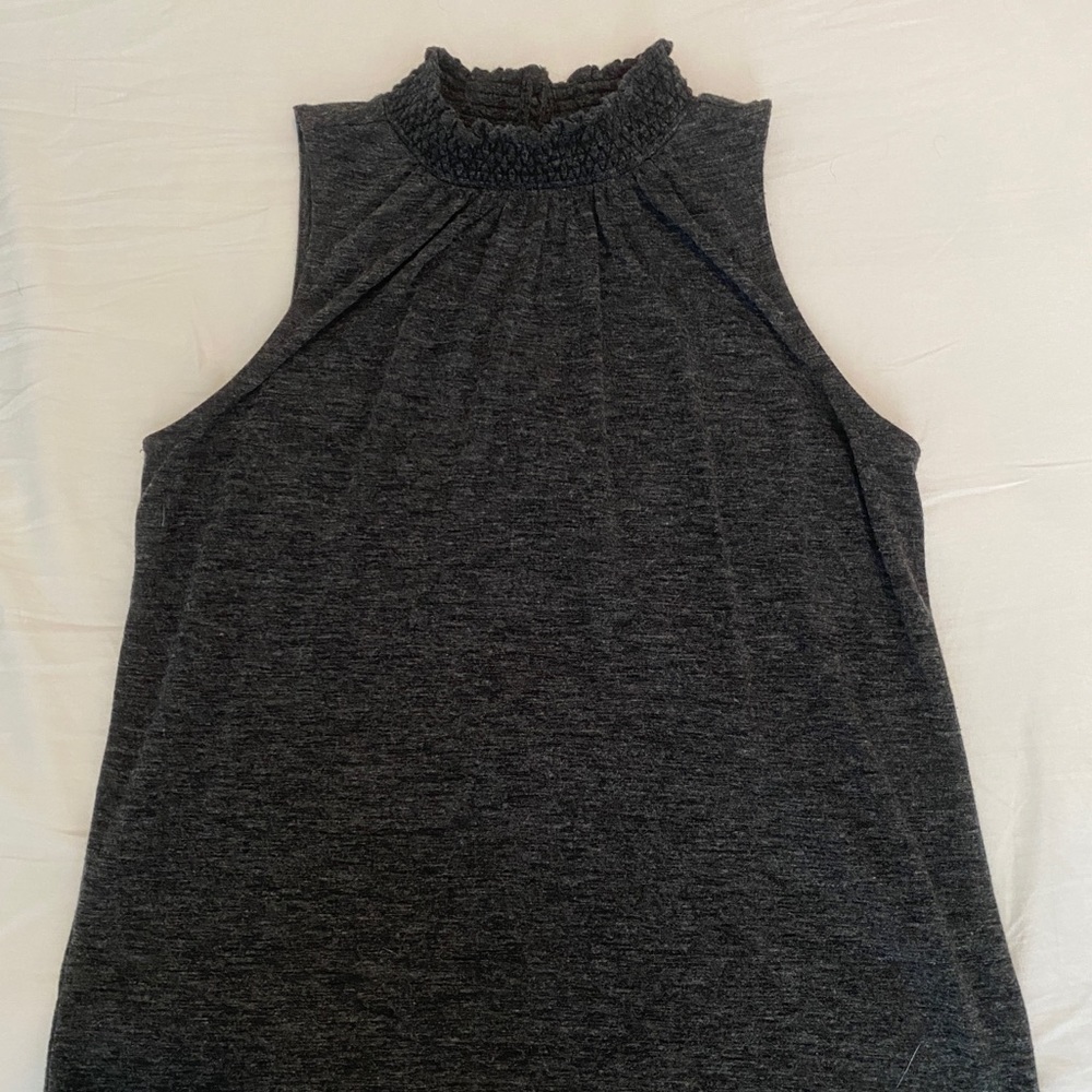 Grey high neck tank